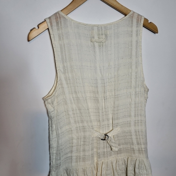 Anthropologie Cream Pleated Sundress - Picture 6 of 9
